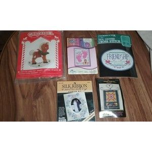 Vintage Cross Stitch Embroidery Kits Varies lot of 5 NIP
